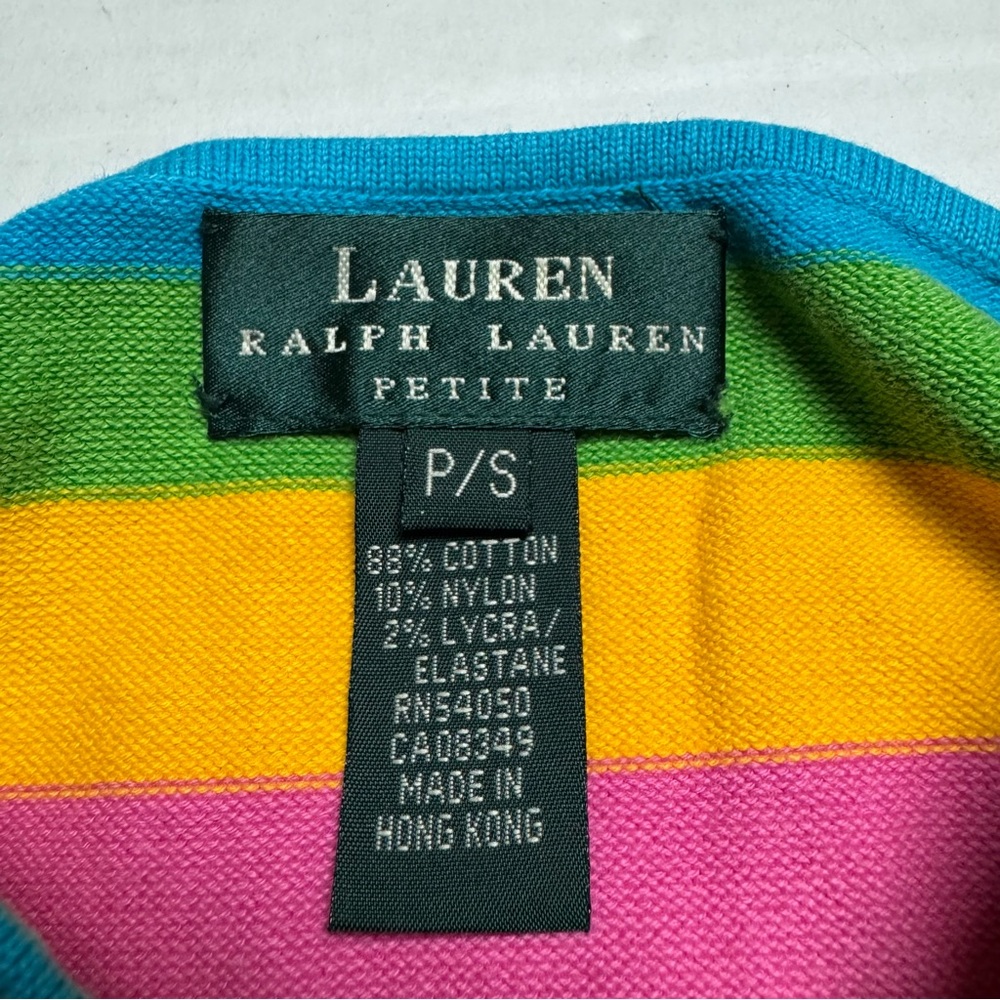 Vintage 80s-90s Lauren Ralph Lauren Petite Striped Sleeveless Knit Top Size: P/S - Picture 3 of 11